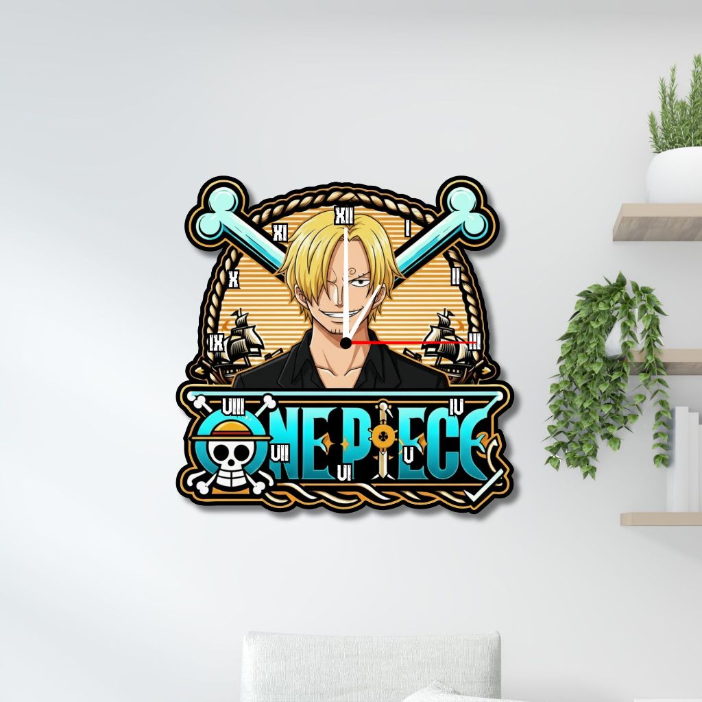 Jam Dinding Ukir One Piece 5 – Desain Eksklusif Karakter Bajak Laut