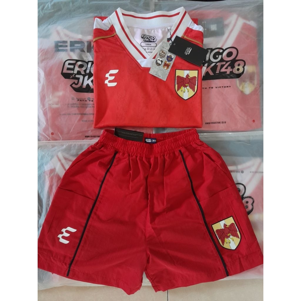 jersey & Short (satu set)  Erigo x jkt 48 Red (Freya)