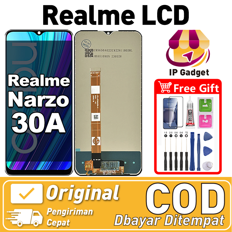 ORI FOR LCD REALME NARZO 30A Fullset Original LCD HP REALME NARZO 30A Asli Touchscreen Layar Sentuh 