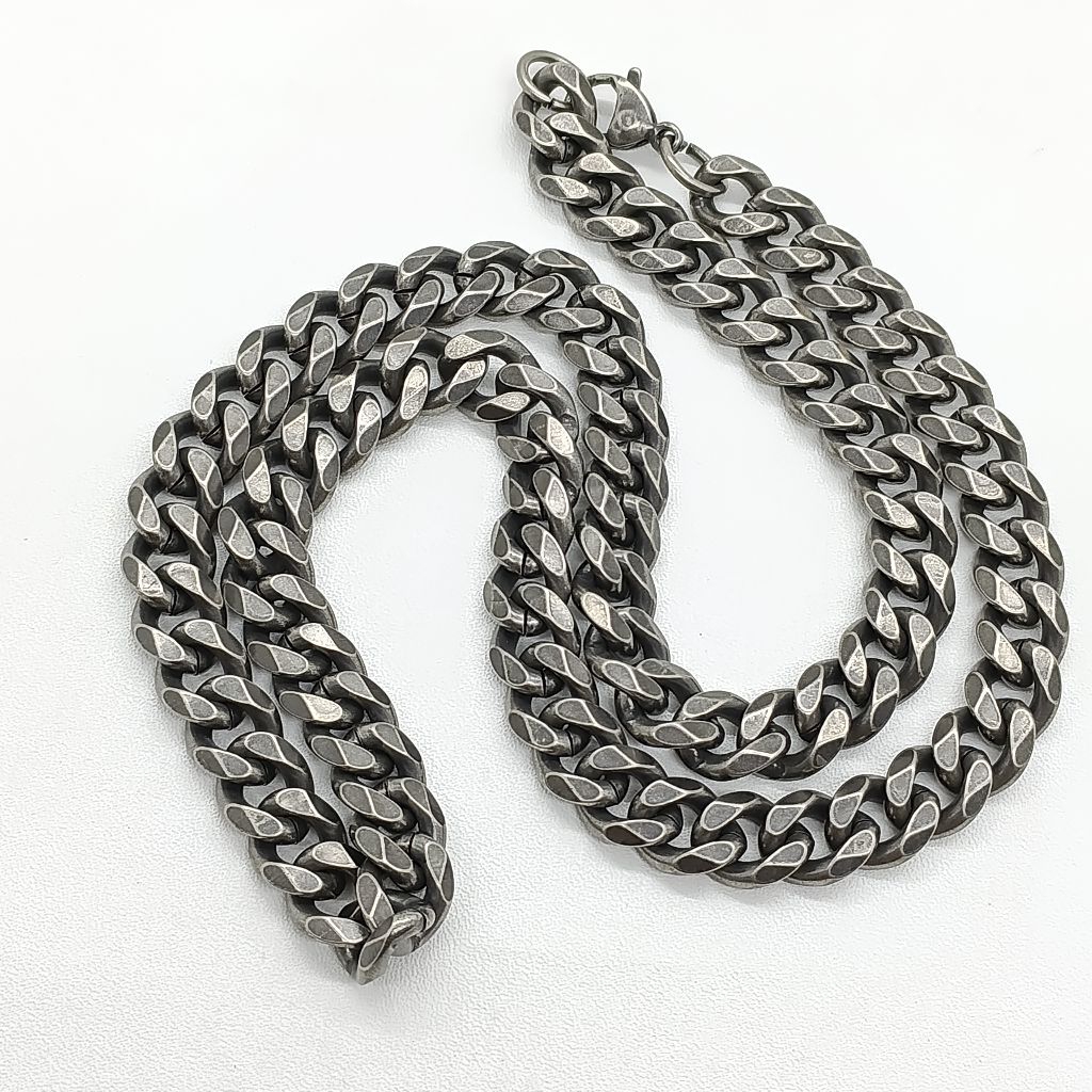 Kalung rantai pria warna hitam stainless steel 304 anti karat