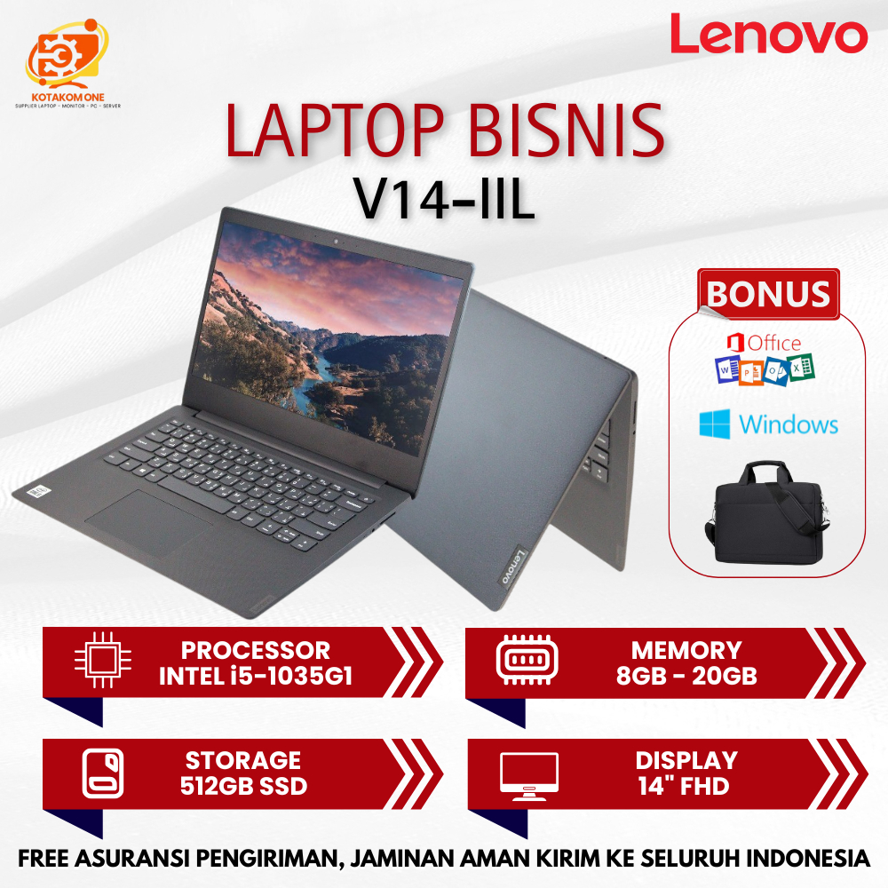 Laptop Lenovo Ideapad V14 - IIL Core i5-1035G1 Ram 8GB SSD 512GB NVME 14" FHD - Laptop Core i5 Murah