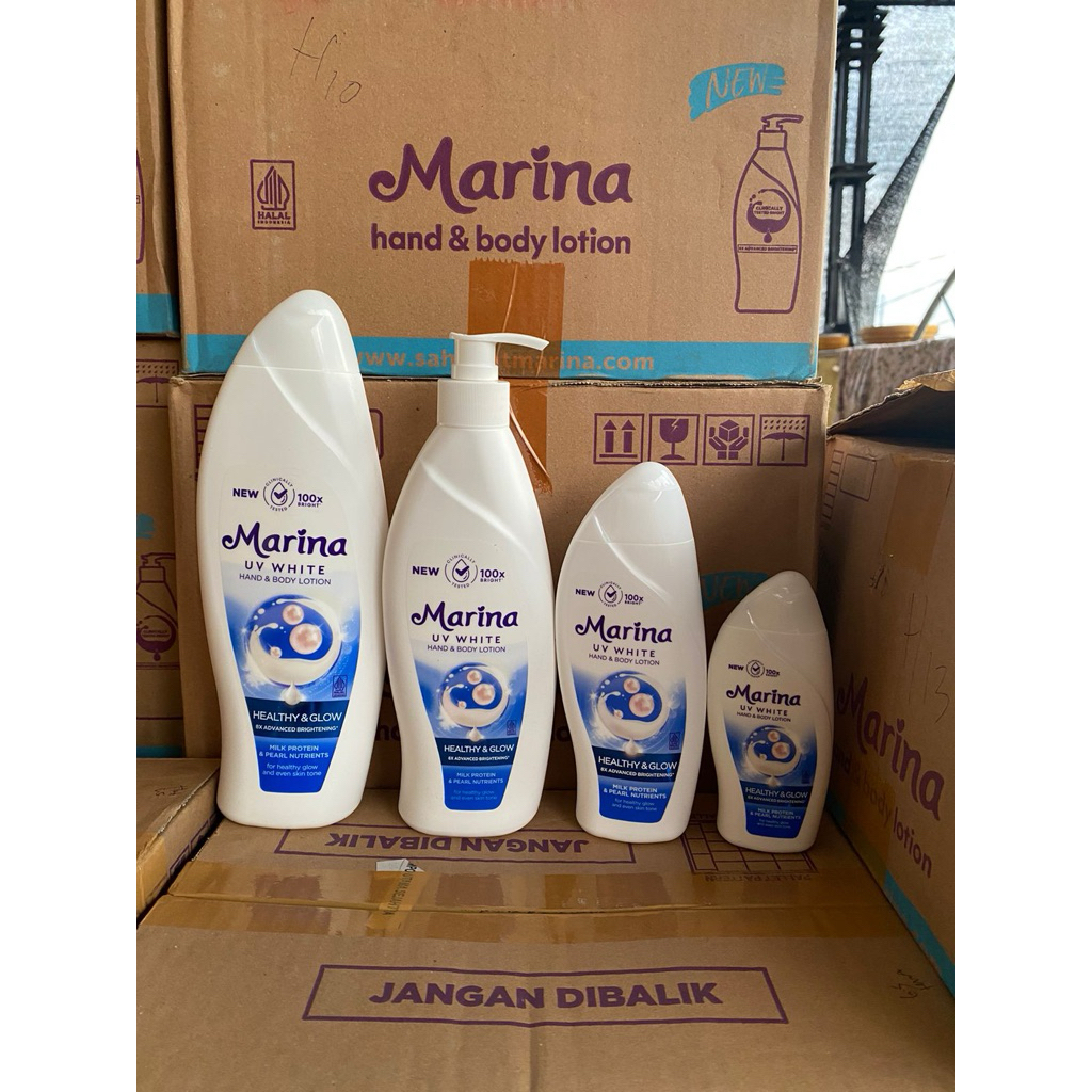 MARINA HEALTY GLOW BIRU HANDBODY MURAH OENCERAH TUBUH