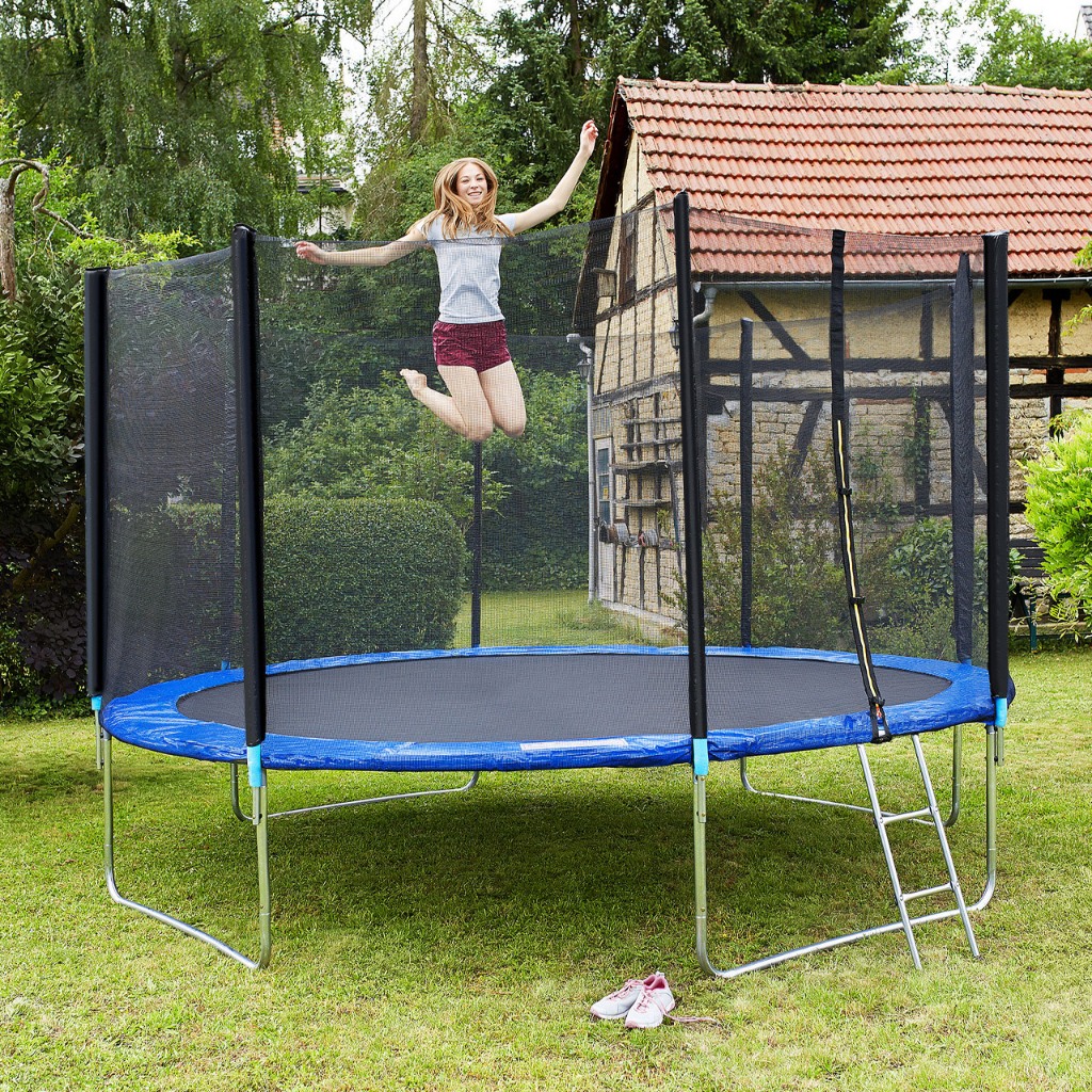 ARBER - Trampolin 14ft (4.28m) Premium dengan Jaring Pengaman, Trampolin Olahraga Anak & Dewasa, Ama