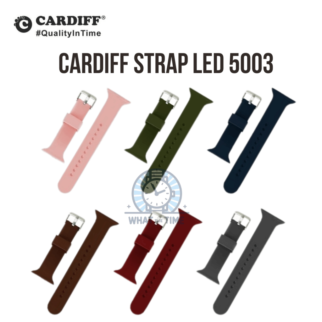 WTT Tali Jam Tangan Cardiff 5003 Original Rubber Strap Watch Karet Silicone Iwatch Apple Pria Wanita