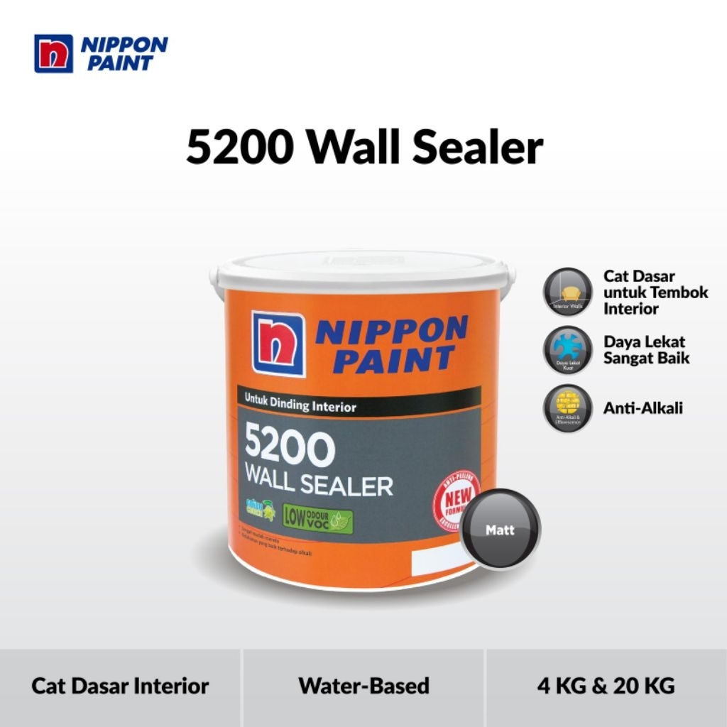 Cat dasar Alkali / 5200 WALL SEALER CAT DASAR DINDING INTERIOR NIPPON PAINT