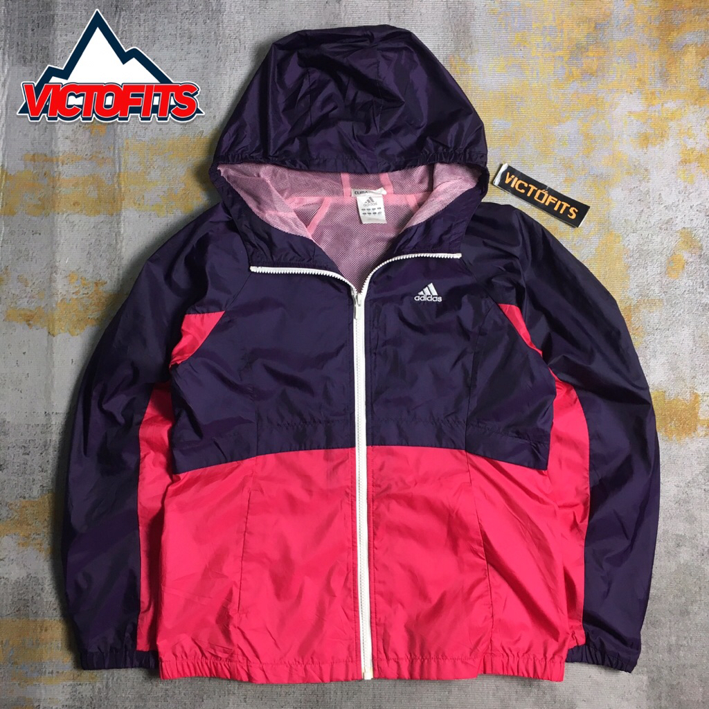 Jaket Windbreaker Adidas Ungu Pink