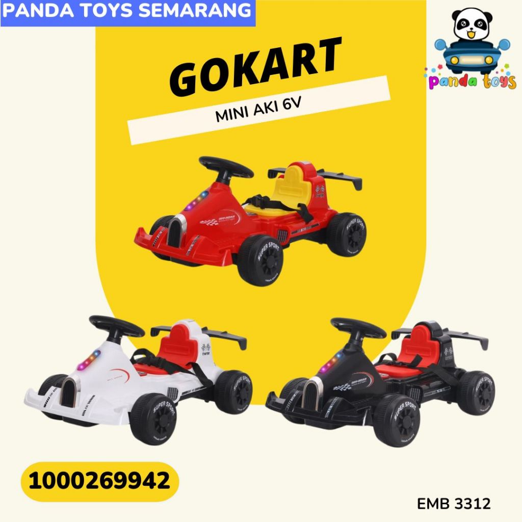 GOKART ANAK GOCART AKI MAINAN ANAK GO KART GO CART EXOTIC EMB-3332 3312 GO-KART MINI