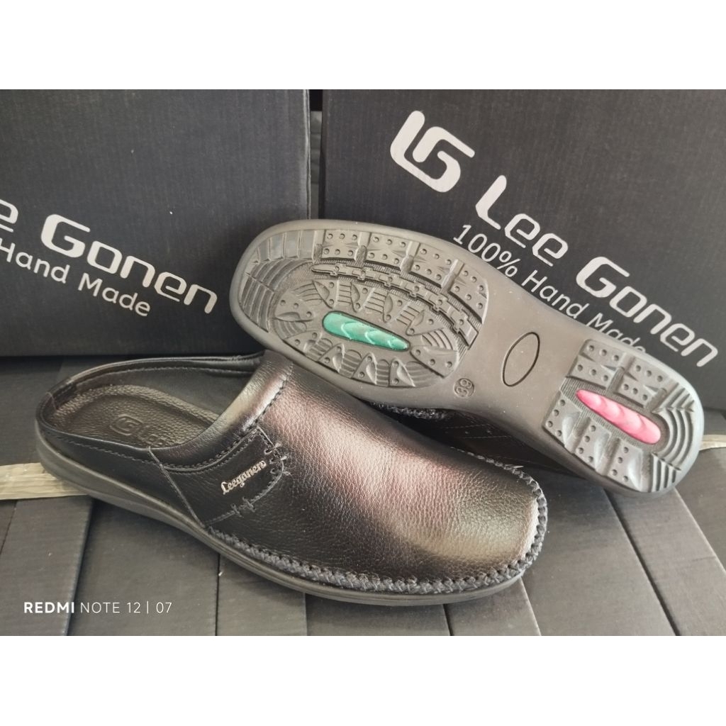 sepatu sendal bustong kulit asli merk lee gonen 03