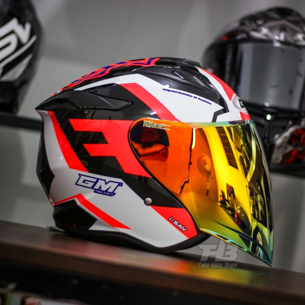 GM HELM KING FIGHTER BASIC MOTIF | KAZUKI BLACK ORANGE | SINGLE VISOR