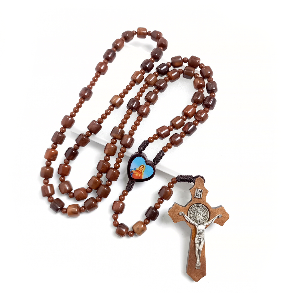 Rosario Eksklusif Kayu Kokka / Kaukah / Kaoka ORIGINAL Motif Marjan / Kalung Rosario Katolik