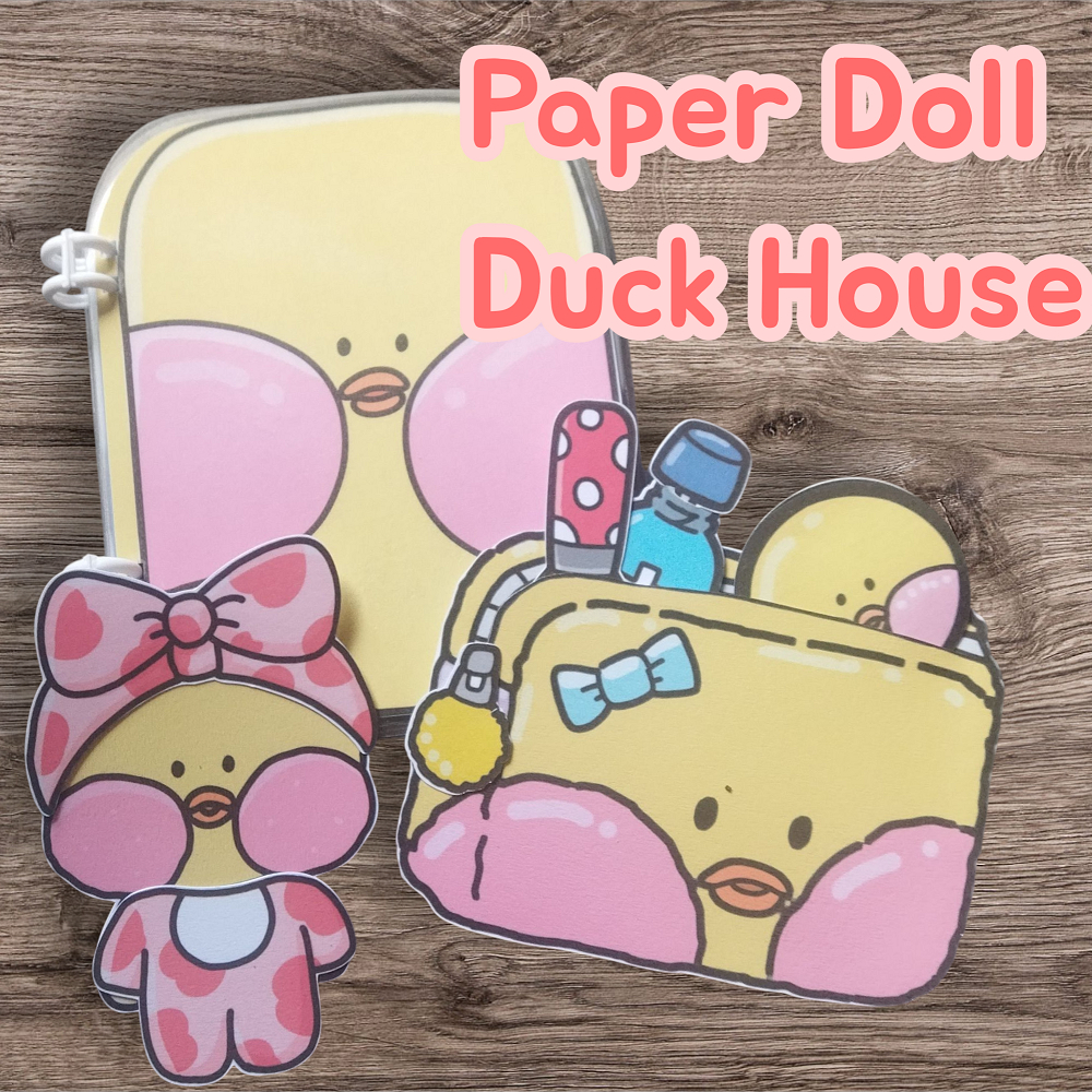 Paper Doll Duck House Mainan edukasi edukatif anak seru quiet book bongkar pasang boneka kertas