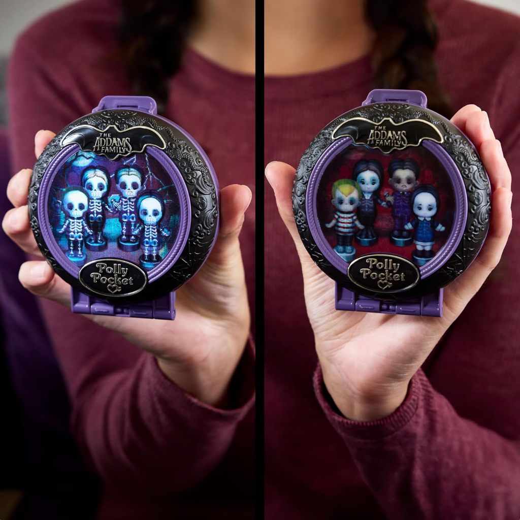 Polly Pocket Collector Playset, The Addams Family Compact with 4 Special Edition Character Dolls and