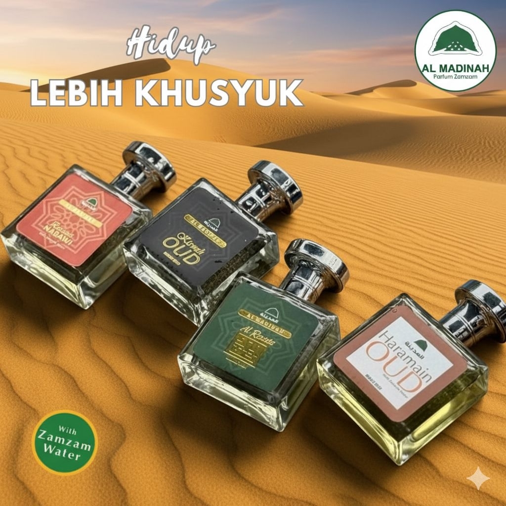 AL MADINAH PARFUM ZAMZAM - Original Perfume Khas Makkah Madinah - Haramain Oud - Kiswah Oud - Rose N