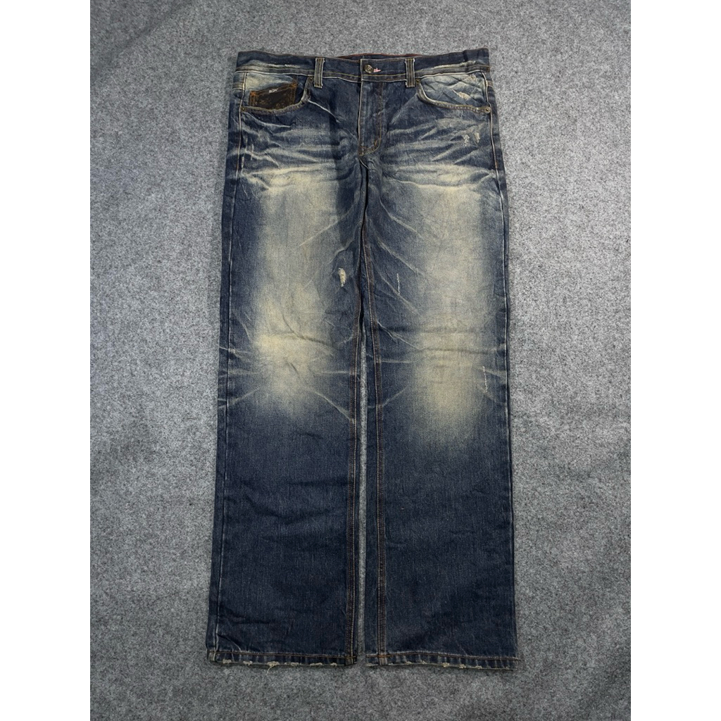 Celana jeans fading 3qr second