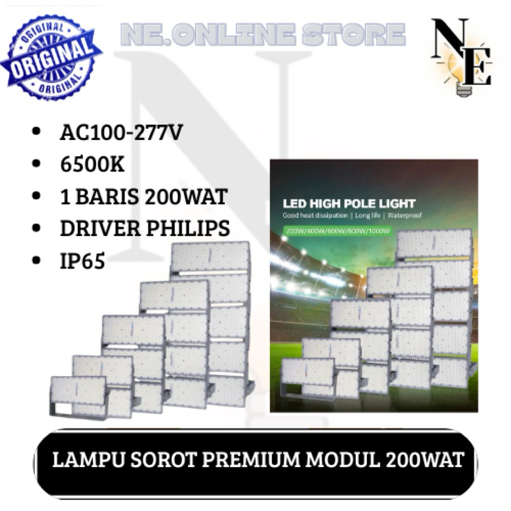 LAMPU SOROT LAMPANGAN 200WAT PREMIUM | LAMPU TEMBAK HIGHMAS DRIVER PHILIPS 200w,400w,600w,800w,1000w