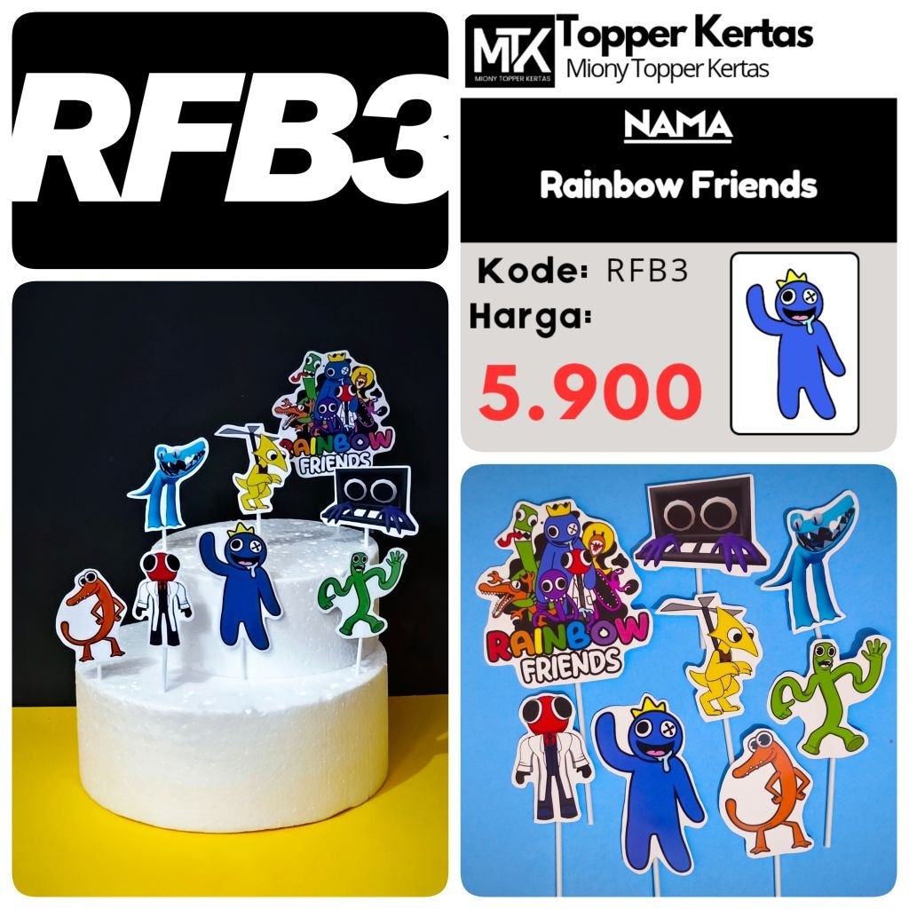 [RFB3] Rainbow Friends | MionyTopperKertas