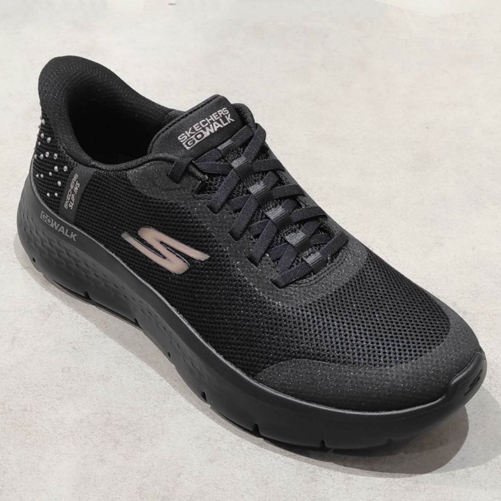 SEPATU SKECHERS GOWalk Flex Krysta Women Black Rose Gold Original *BEST SELLER