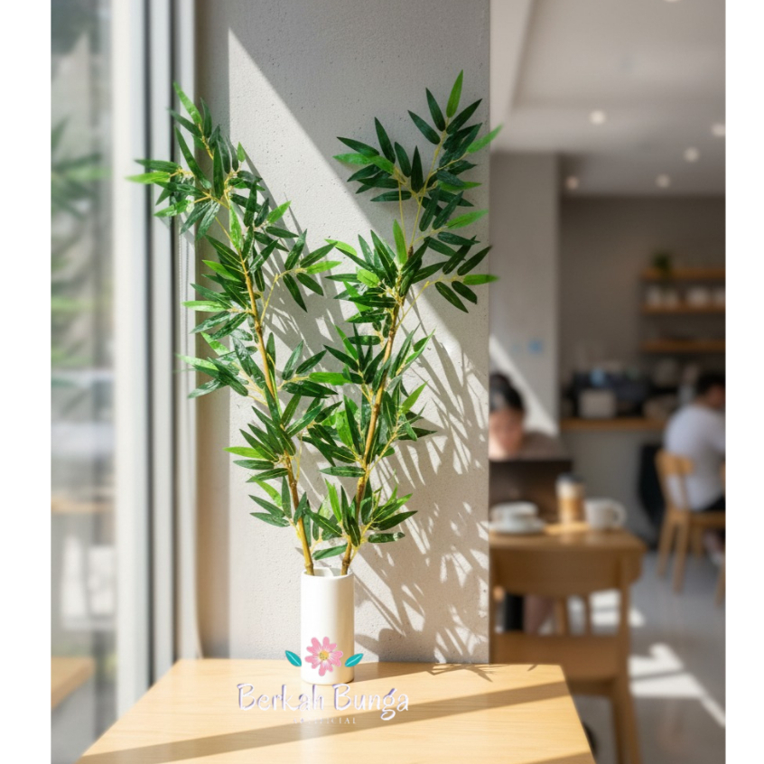 Batang Bambu T 100cm Artificial tanaman hias dekorasi hiasan rumah bambu partisi penyekat pembatas r