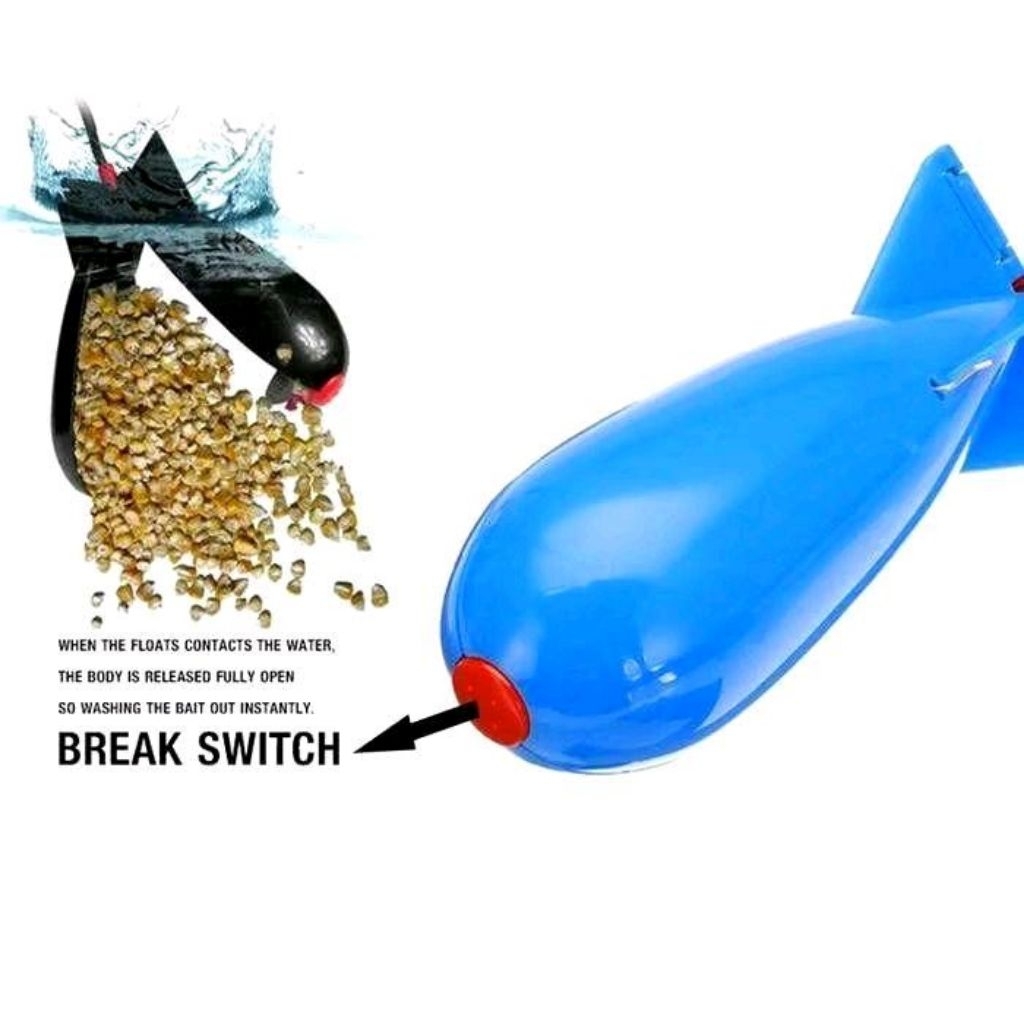 Alat Pengumpul Ikan Bentuk Roket atau Bom Ikan Roket Pelontar Umpan Ukuran L Efektif untuk Memancing