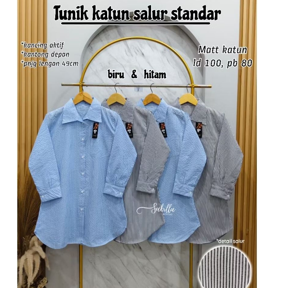 Tunik Couple Dewasa & Anak 5-14 tahun Motif Salur(Bisa di jual terpisah)