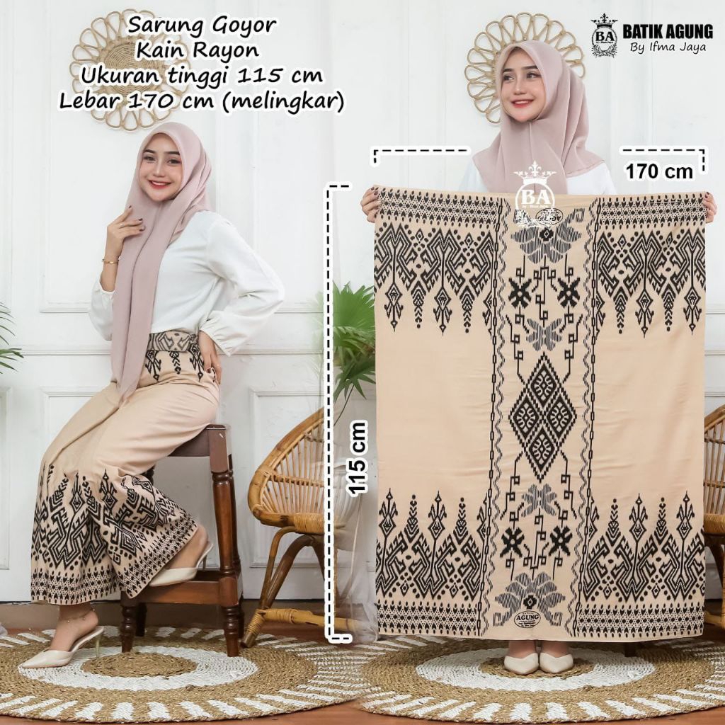 Sarung Goyor Wanita Motif Diamond Sarung Batik Rayon Sarung Mbak Santri Sarung Batik Agung