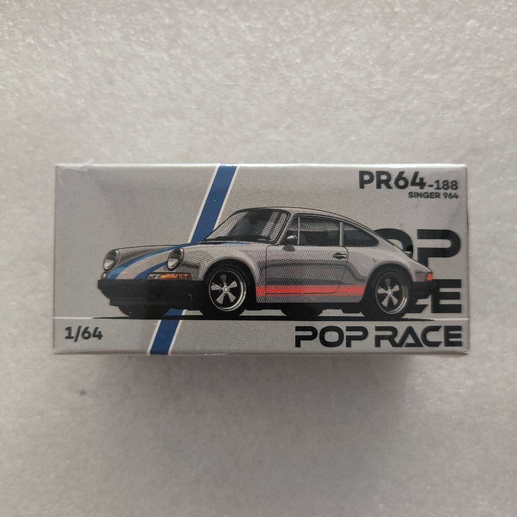 POP RACE PORSCHE SINGER SILVER WITH BLUE STRIPE