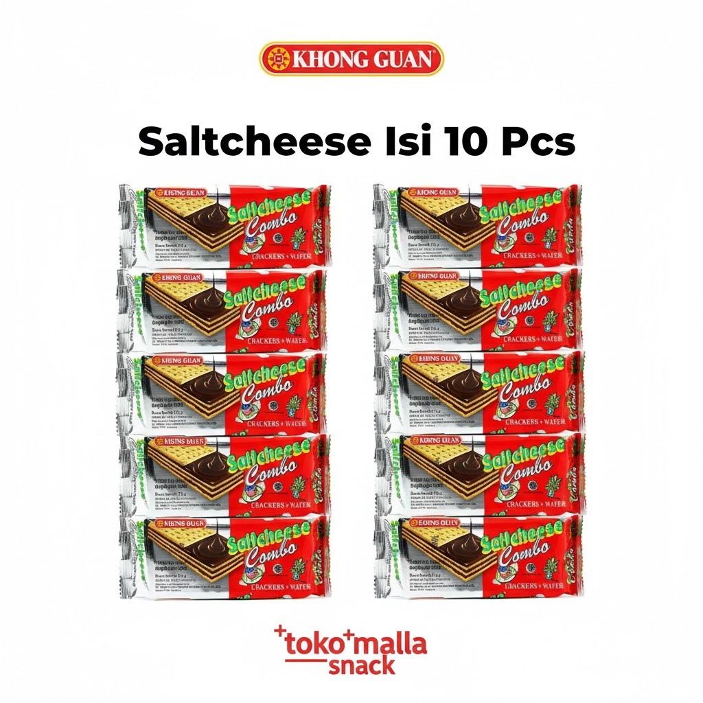 GROSIR TERMURAH Khong Guan Saltcheese Combo 10 Pcs Biskuit Keju Wafer Cokelat Asin Manis