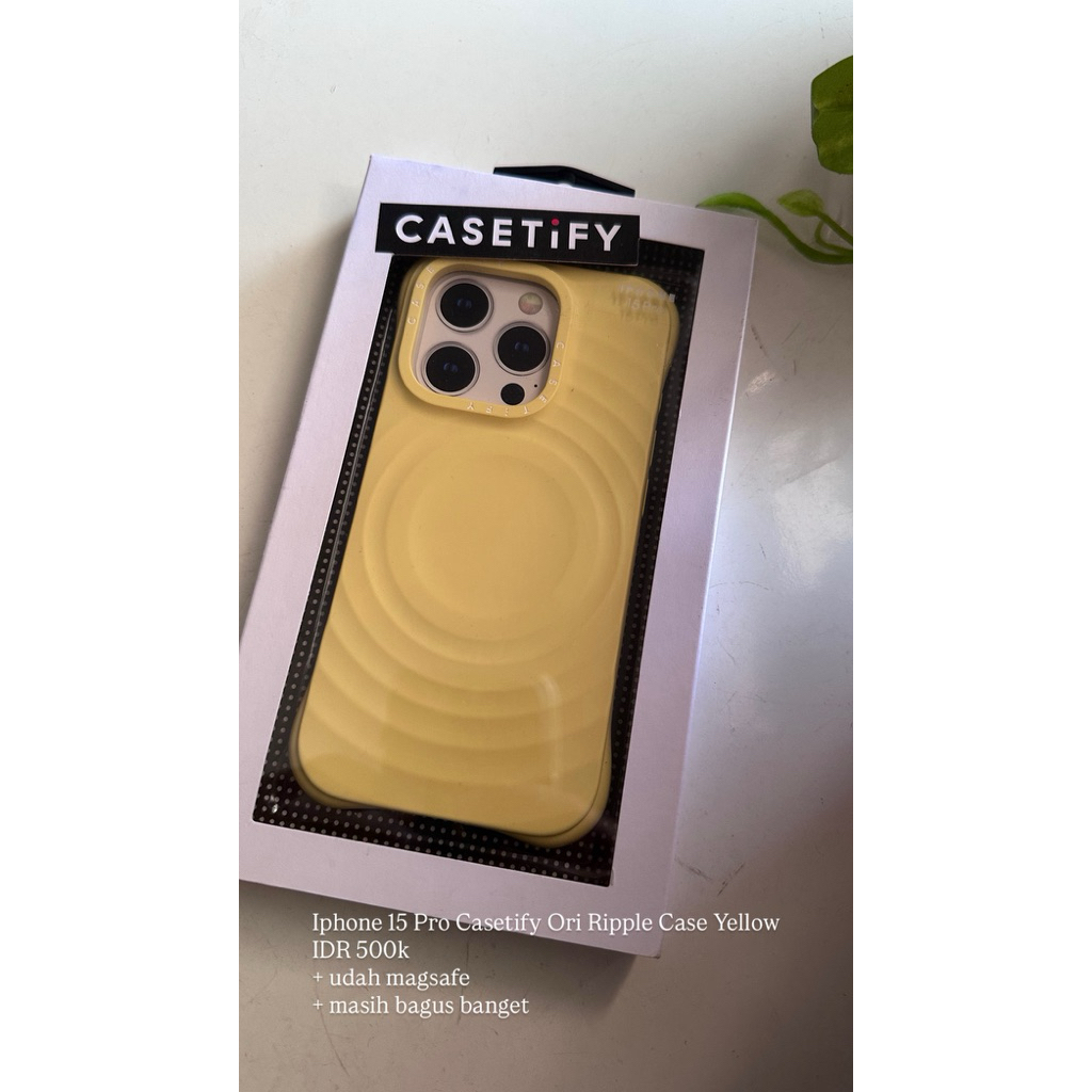 Preloved Casetify Ripple Case Yellow for Iphone 15 Pro