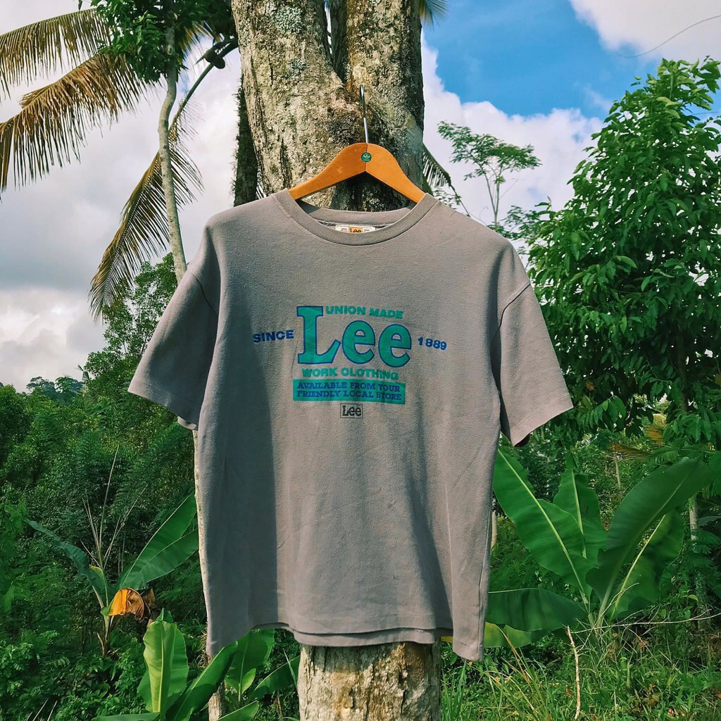 Vintage Lee Sanforized T Shirt tee Single Stitch 50s Work Clothing  Double Knee  Grey Sweat Sportshi