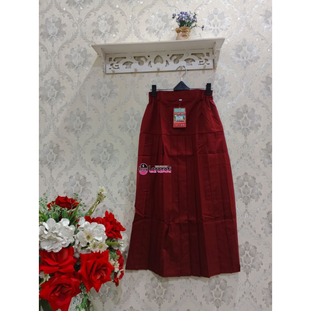 Seragam Rok Merah Panjang Anak SD Merek Tiga Jaya