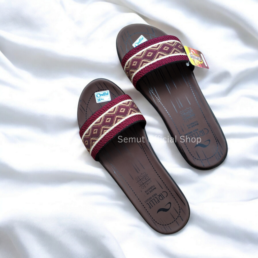Best Seller 2020 Ori Cirellie Turki 298-B1 Motif 37-40 Sandal Selop Etnik Wanita