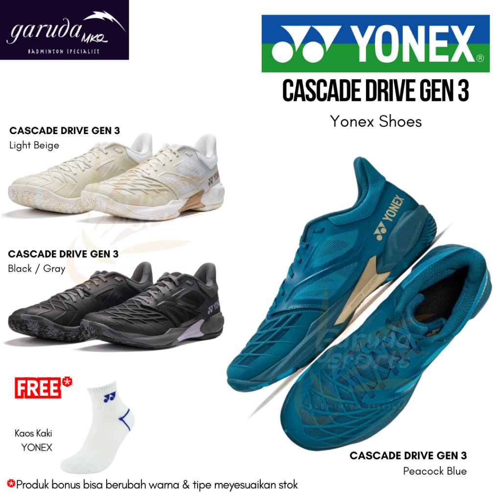 SEPATU BADMINTON YONEX POWER CUSHION CASCADE DRIVE 3 UNISEX / YONEX CASCADE DRIVE 3 / SHBCD3