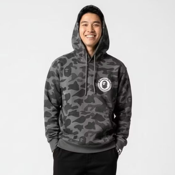 Jaket Hoodie Bape Japan Camo Abu Fulltag & Label