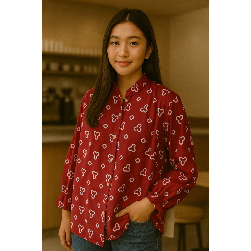 PROMO / BAHAN PREMIUM / Masayu Batik - Blouse Batik Wanita Atasan Jumputan