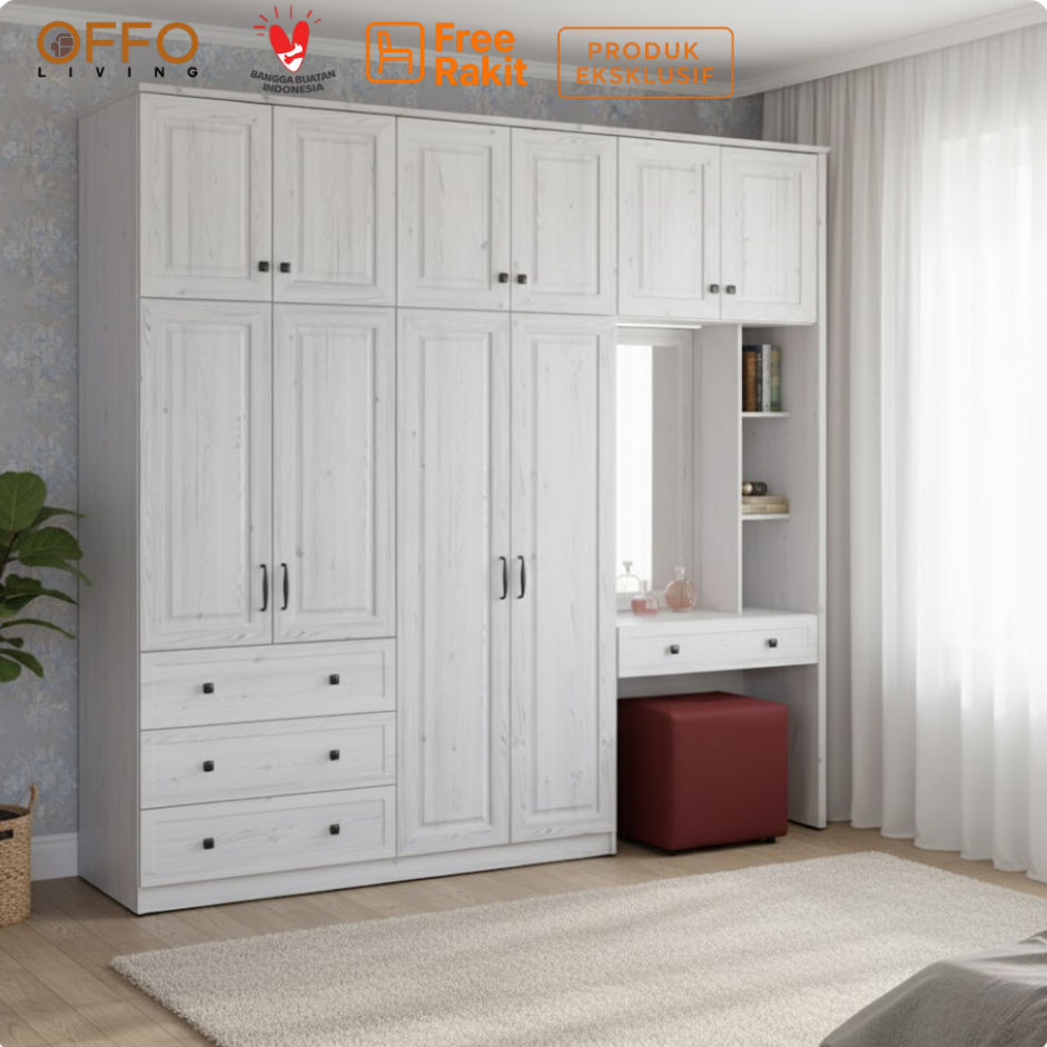 Offo Living - Lemari Florida Bertingkat Besar - Lemari Meja Rias