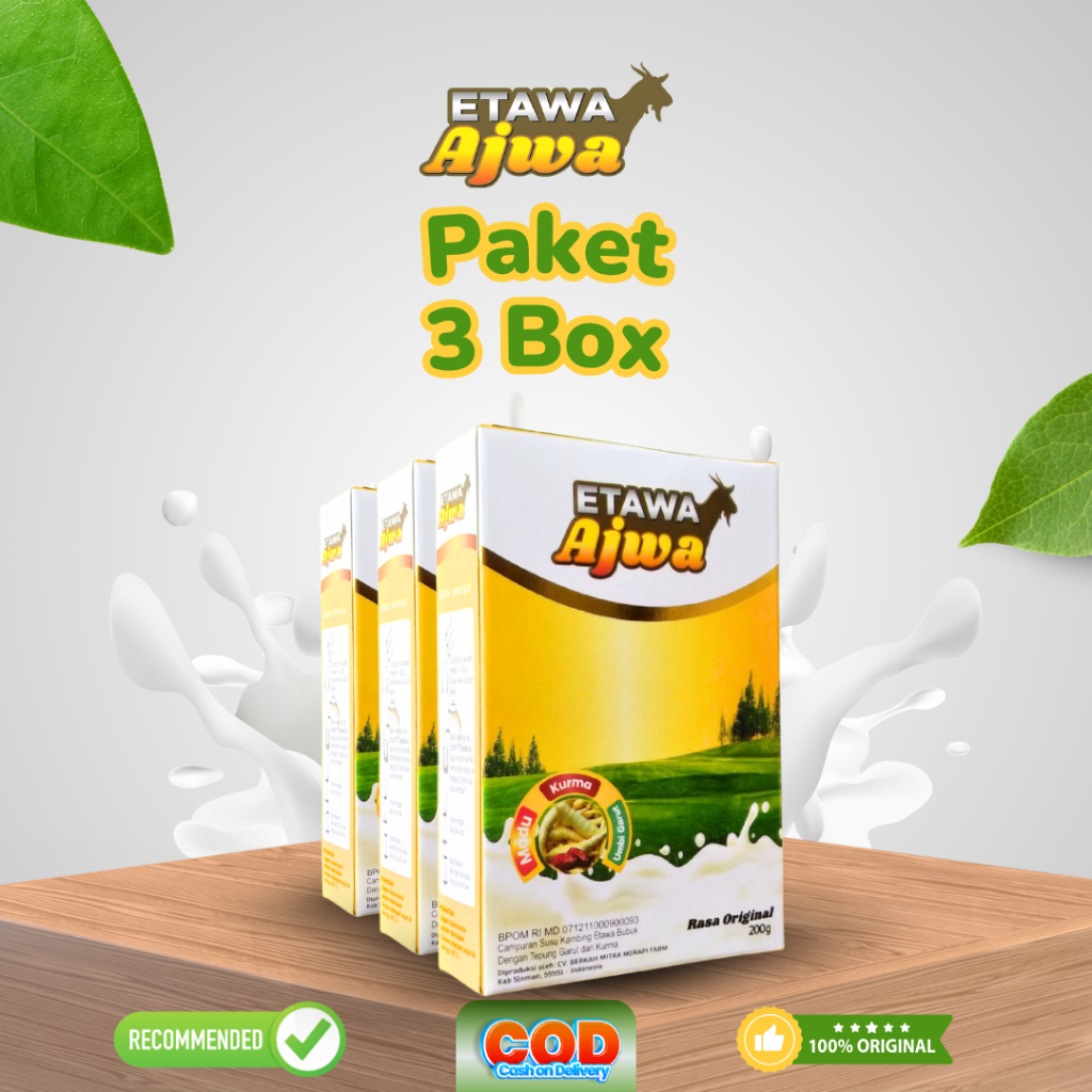 ETAWA AJWA susu kambing plus madu, kurma, ubi garut untuk gangguan lambung isi 200 gr