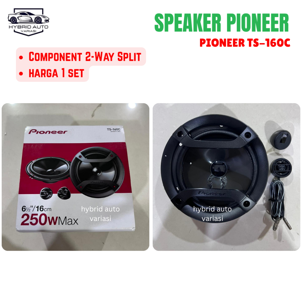 Speaker Mobil Pioneer TS-160C Speaker Component 2-Way Split 1 Set