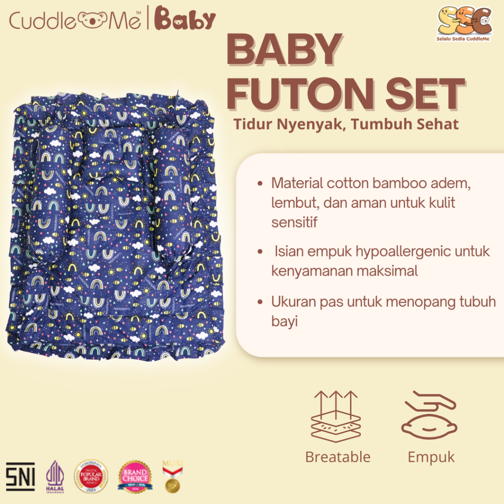 Cuddleme Baby - Nursery Futon Set Lengkap Kasur Matras Bantal Guling Bayi Newborn Lembut Nyaman