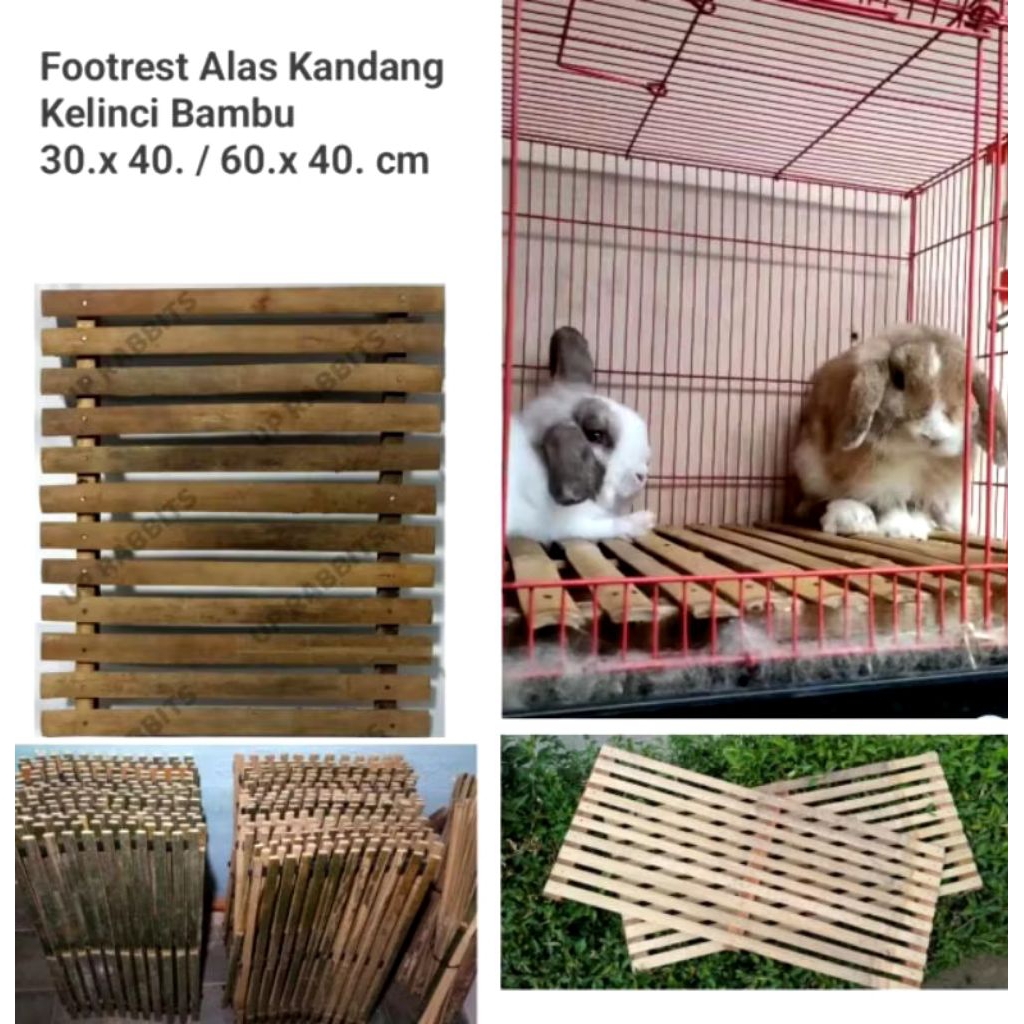 alas kandang kelinci bambu footrest kandang kelinci kucing
