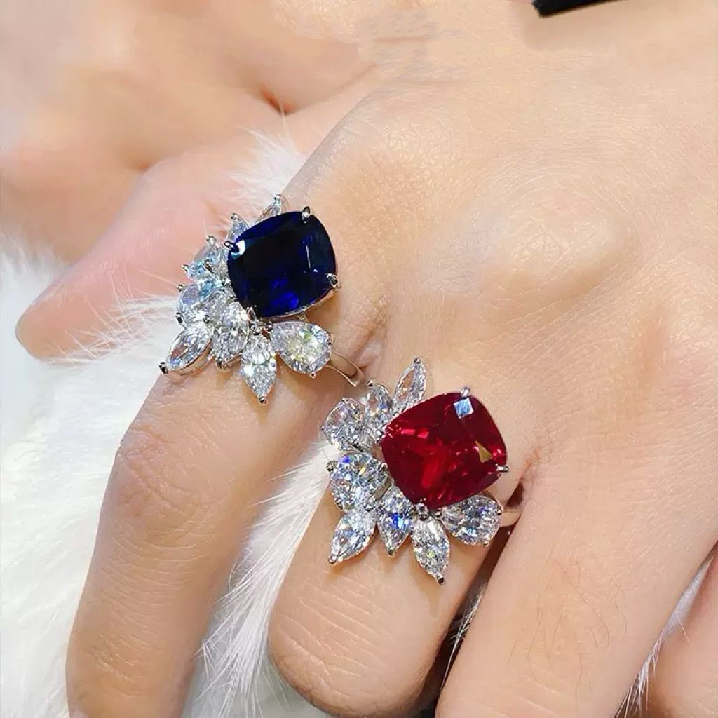 [ 6ct Lab Grown Natural Blue Safir/Ruby Gem]-FL-IF-VVS1-PREMIUM alami Batu Berlian Diamond Permata S