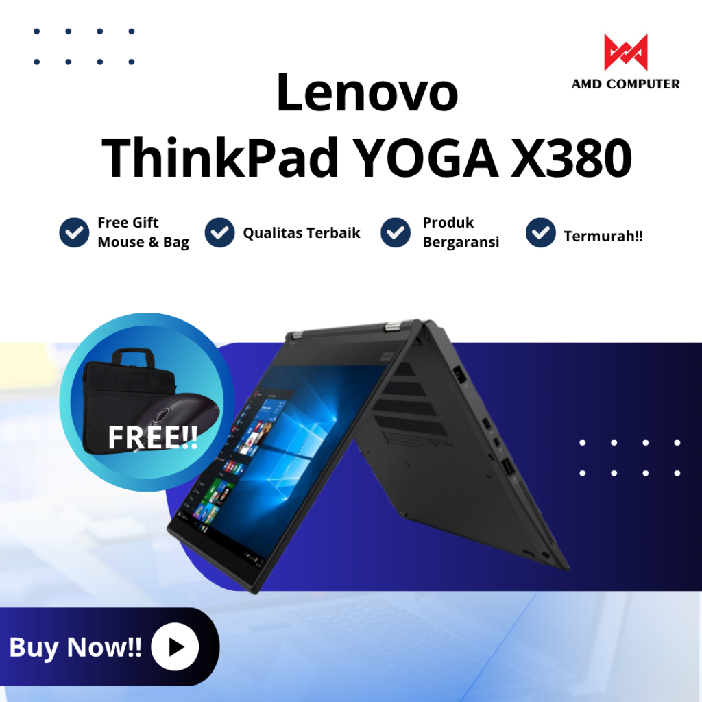 lenovo thinkpad yoga x380 i7 gen8 ram 16gb ssd 256 super murah