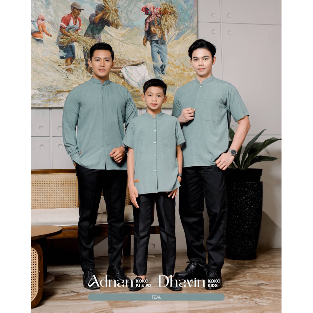 Adnan koko & dhavin koko, koko Dad & boy, kemeja fee fashion, kemeja cotton