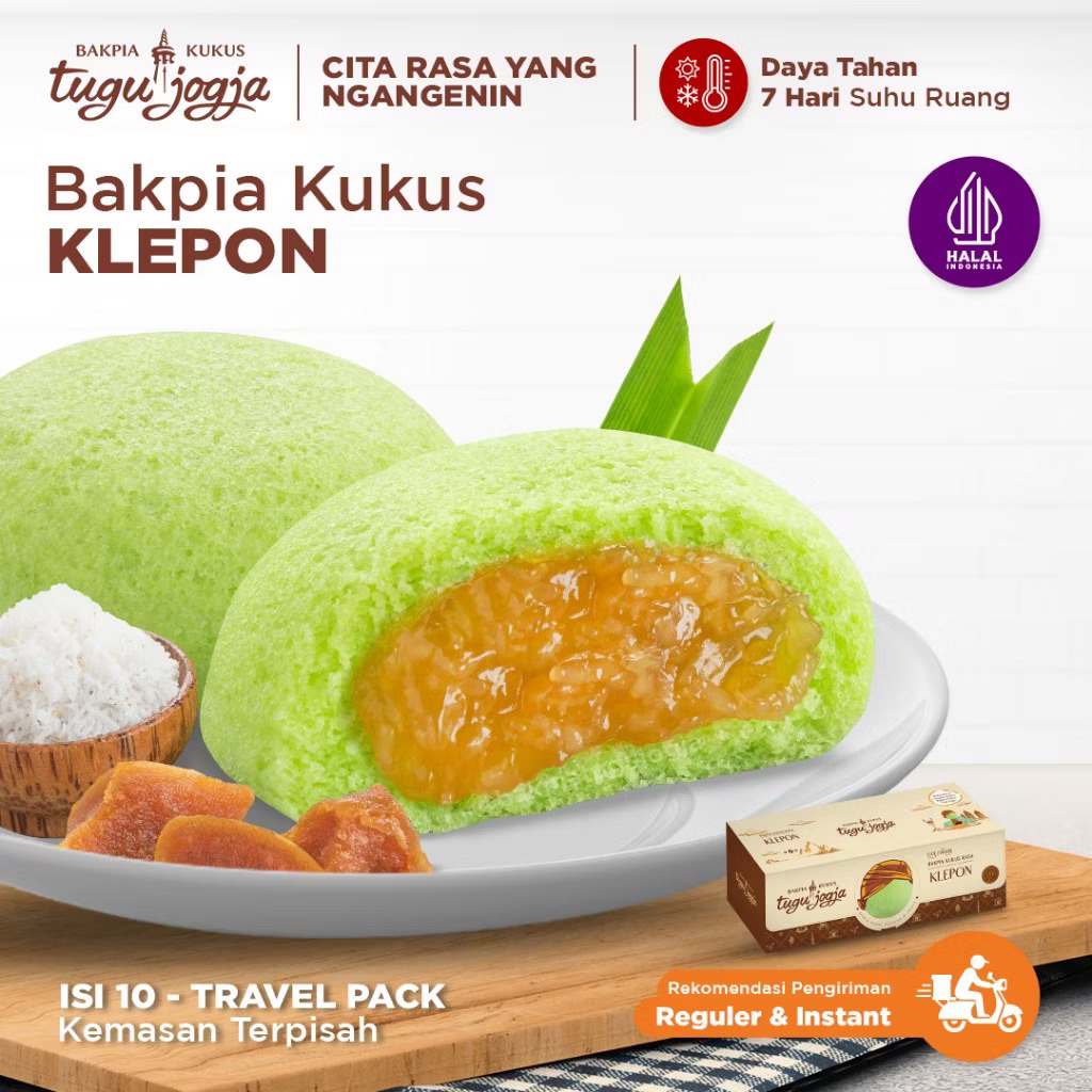 Bakpia Kukus Tugu Jogja Rasa Klepon Isi 10 Pcs - Travel Pack