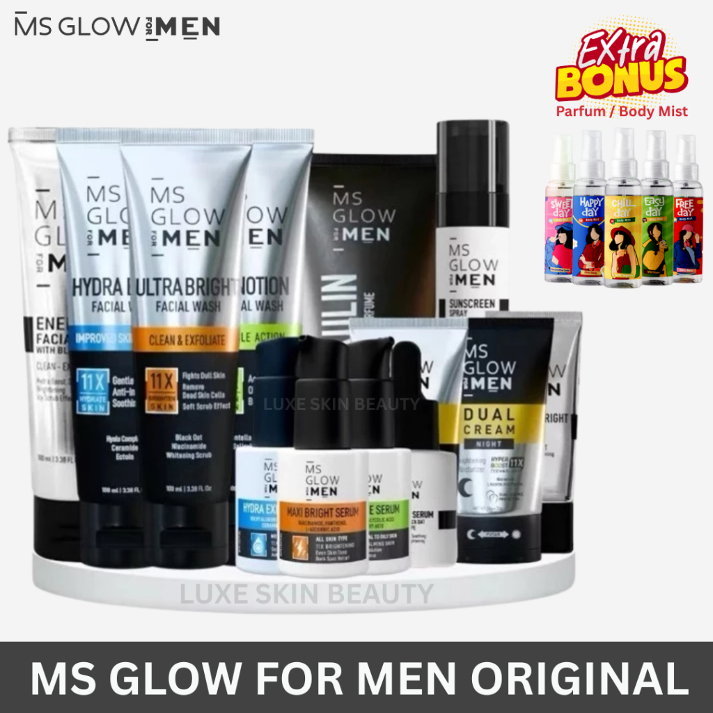 RM MS Glow Men Paket Lengkap 4 in 1 Original BPOM "Paket New Series Ms Glow for Men" Skincare Pria