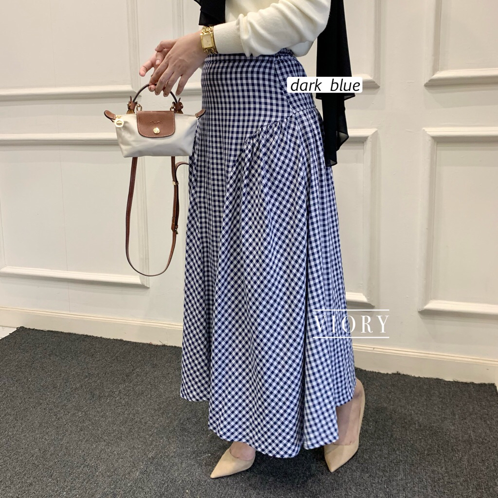 ZOE GINGHAM SKIRT / rok motif kotak-kotak / rok panjang motif / rok petite size