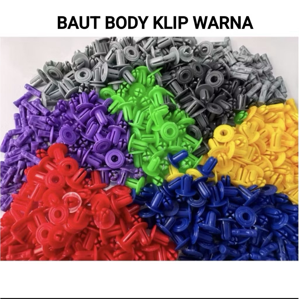 (Harga Grosir) 20 biji Baut body Klip Warna Klip body motor Variasi Import Cocok semua jenis motor s
