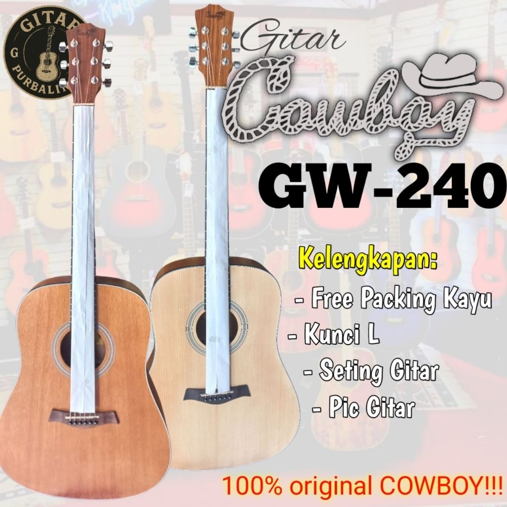 GITAR COWBOY ORIGINAL GW-240 NA NS GITAR COWBOY AKUSTIK AKUSTIK ELEKTRIK GITAR JUMBO