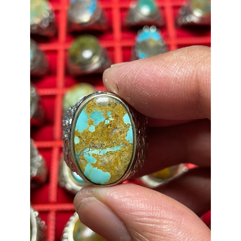 Cincin Batu Pirus Persia Blue Fancy - Nuansa Pirus