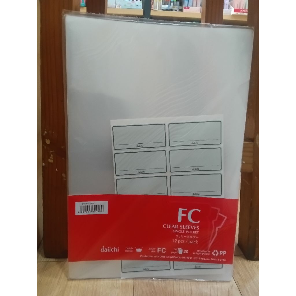 Clear Sleeves Merk DAIICHI Ukuran A4/F4