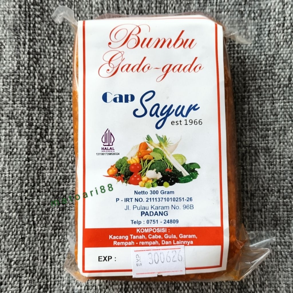 BUMBU GADO-GADO Cap SAYUR 300gr Pulau Karam Padang sejak 1966